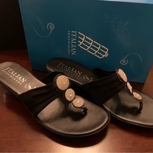 Italian shoemakers wedge sandals size 10